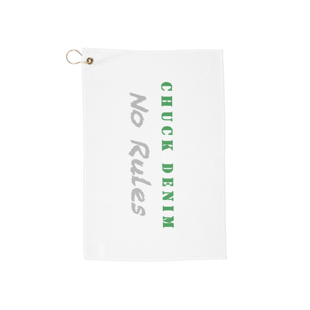 CHUCK DENIM Golf Towel - Chuck Denim "No Rules Embroidered Golf Club Towel with Grommet & Clip