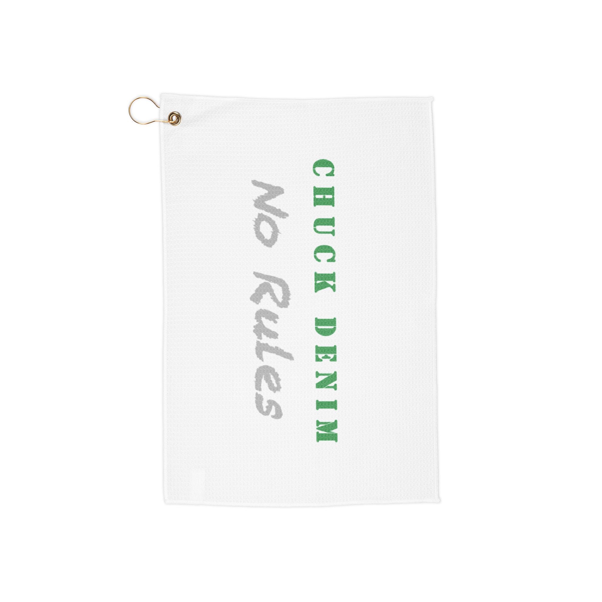 CHUCK DENIM Golf Towel - Chuck Denim "No Rules Embroidered Golf Club Towel with Grommet & Clip