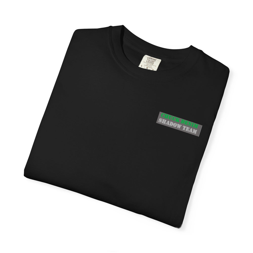 CHUCK DENIM Shadow Team Tee — "CHUCK DENIM" Military-Inspired Chest & Back Print