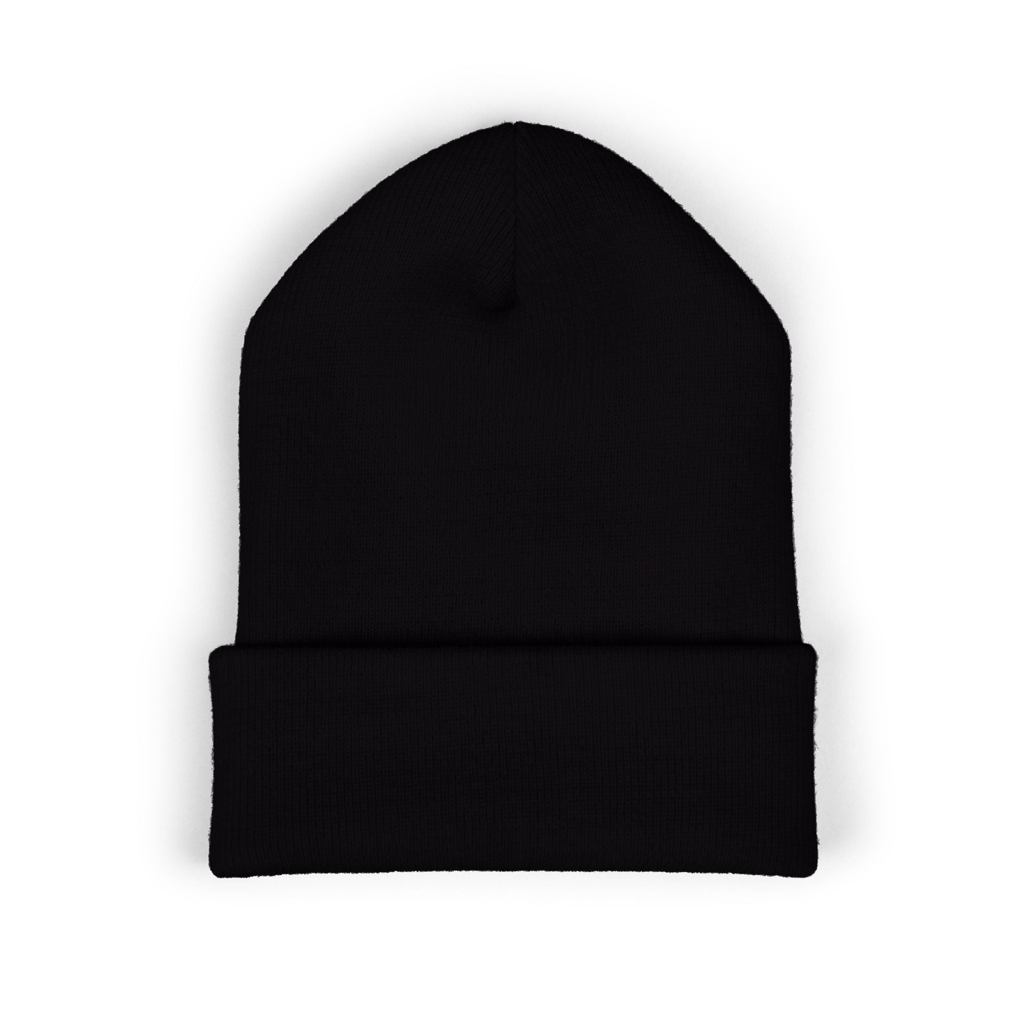 Shadow Team Embroidered Covert Beanie — Black Rib Knit Hat